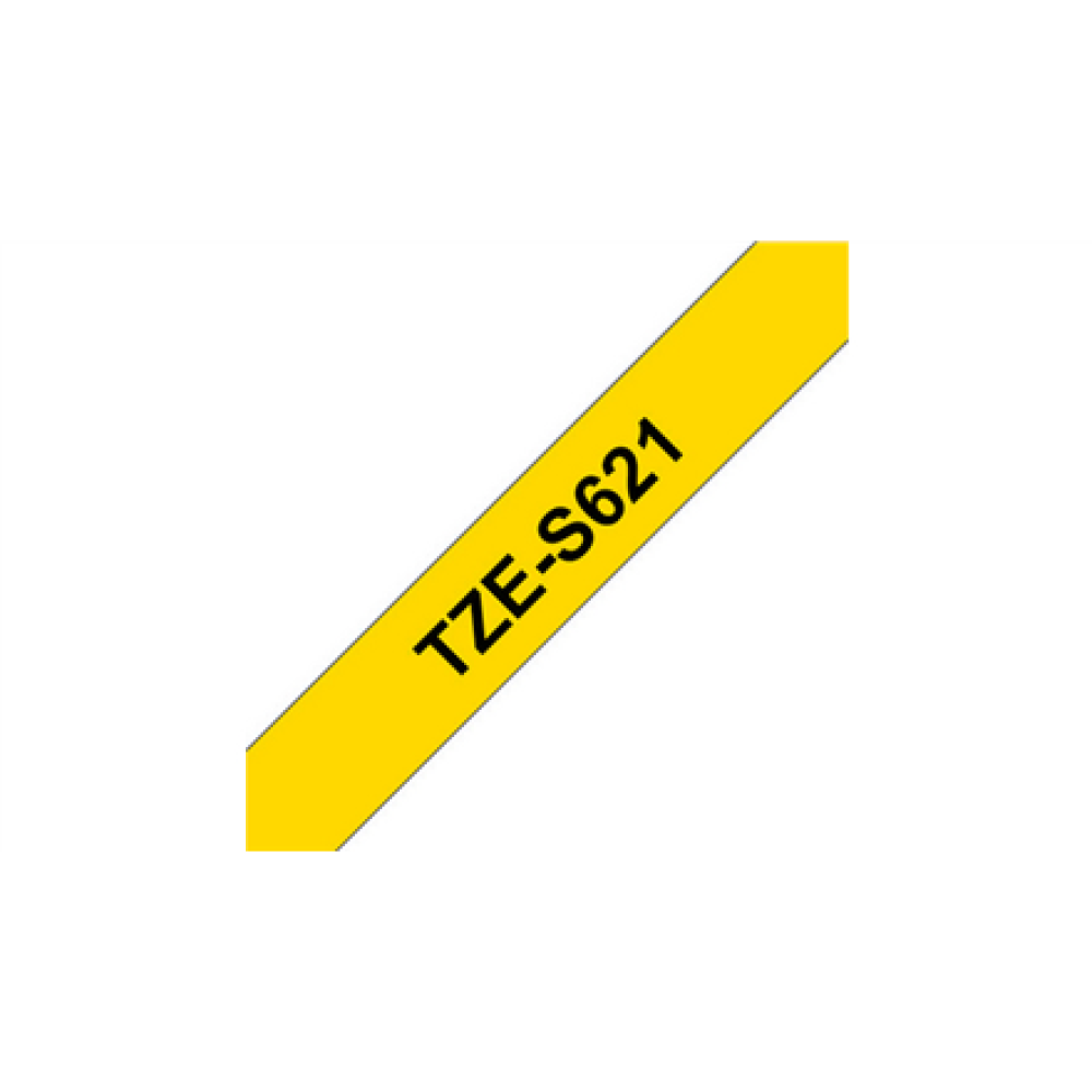 Brother , TZe-S621 Strong Adhesive Laminated Tape , Black on Yellow , TZe , 8 m , 9 cm