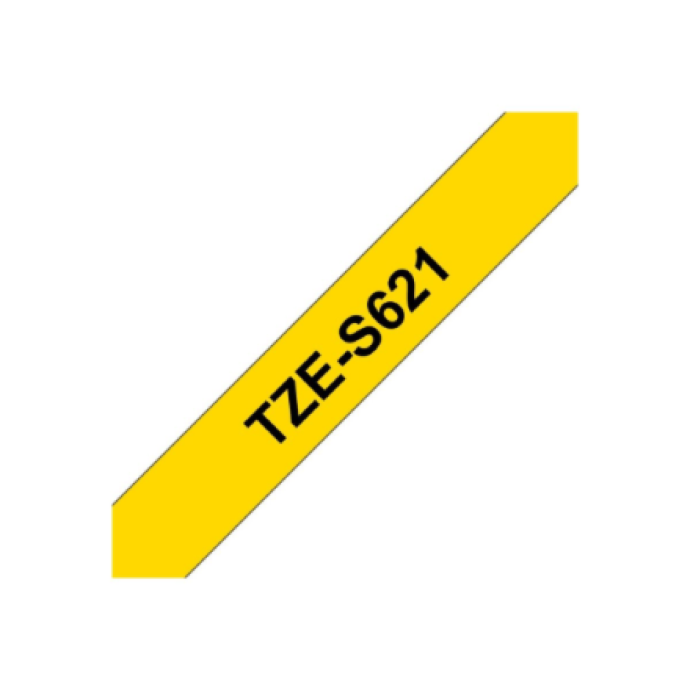 Brother , TZe-S621 Strong Adhesive Laminated Tape , Black on Yellow , TZe , 8 m , 9 cm