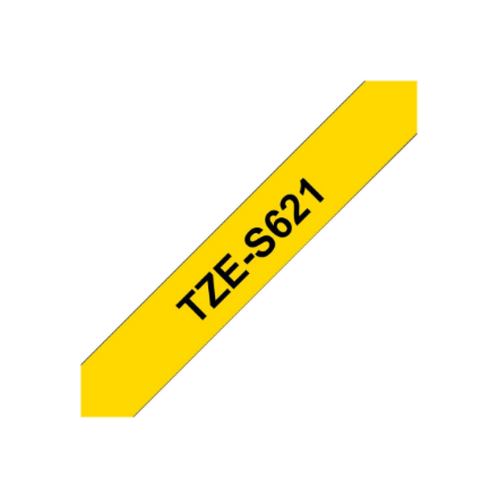 Brother , TZe-S621 Strong Adhesive Laminated Tape , Black on Yellow , TZe , 8 m , 9 cm