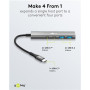 Goobay Slim 4-Port USB Hub, USB-C to USB-C/USB-A, 5 Gbit/s , 76563