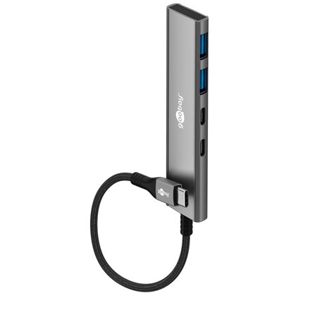 Goobay Slim 4-Port USB Hub, USB-C to USB-C/USB-A, 5 Gbit/s , 76563