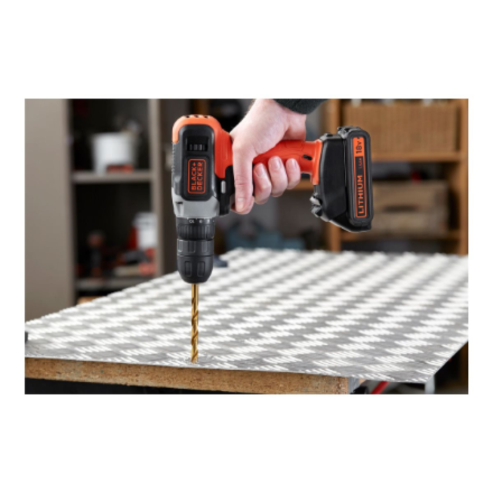BLACK & DECKER , Cordless Drill Driver , BCD001C2-QW , 18 V , 2x1.5 Ah , Lithium