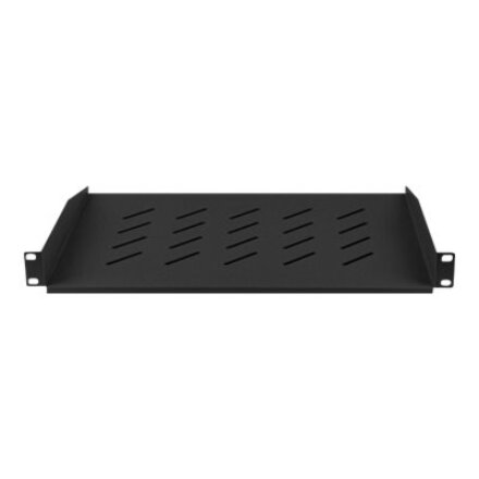 Lanberg 19 fixed shelf 1U/483x315mm, max load capacity up to 25kg , AK-1008-B , Black