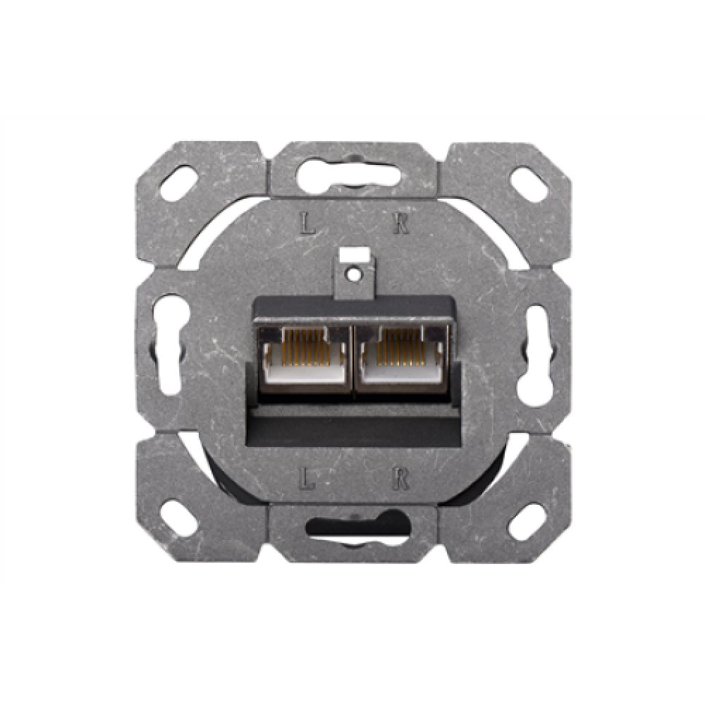 Digitus CAT 6A Class EA network outlet,shielded,2xRJ45,LSA pure white, flush mount, horizontal cable install. Digitus CAT 6A Class EA network outlet, shielded The CAT 6A network outlets from DIGITUS are design compatible with common switch programmes. It 