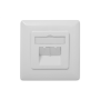 Digitus CAT 6A Class EA network outlet,shielded,2xRJ45,LSA pure white, flush mount, horizontal cable install. Digitus CAT 6A Class EA network outlet, shielded The CAT 6A network outlets from DIGITUS are design compatible with common switch programmes. It 