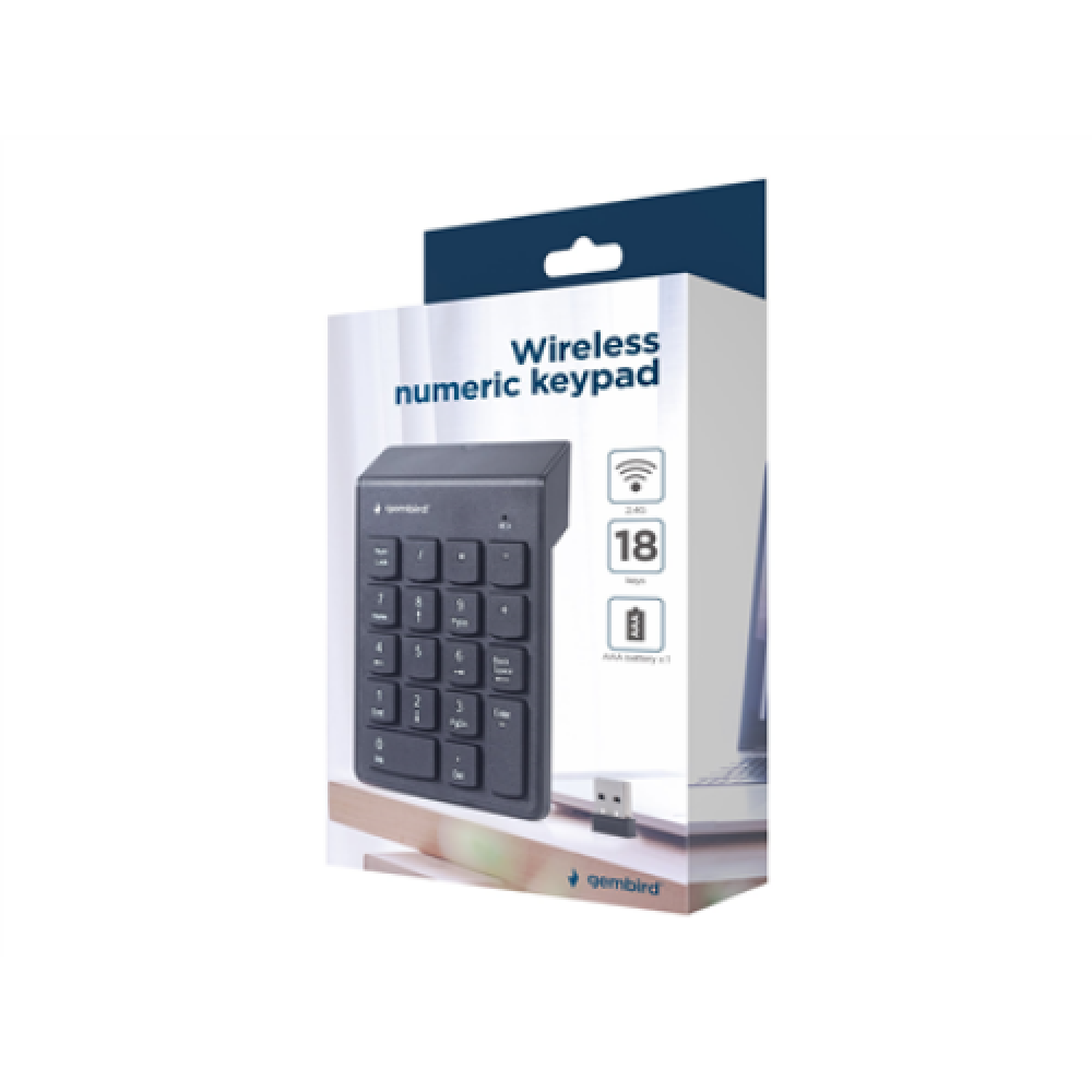 Gembird , Numeric keypad , KPD-W-02 , Numeric keypad , Wireless , N/A , Black