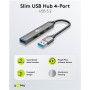 Goobay Slim 4-Port USB Hub, USB-A to USB-C/USB-A, 5 Gbit/s , 74458