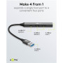 Goobay Slim 4-Port USB Hub, USB-A to USB-C/USB-A, 5 Gbit/s , 74458