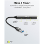 Goobay Slim 4-Port USB Hub, USB-A to USB-C/USB-A, 5 Gbit/s , 74458