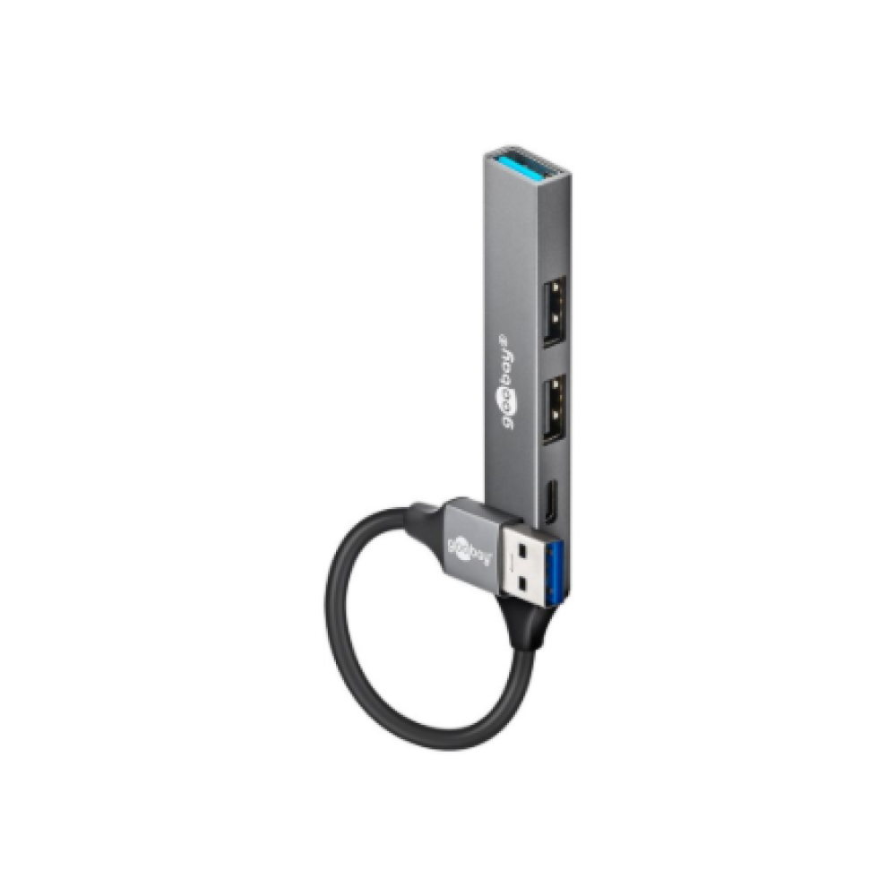 Goobay Slim 4-Port USB Hub, USB-A to USB-C/USB-A, 5 Gbit/s , 74458