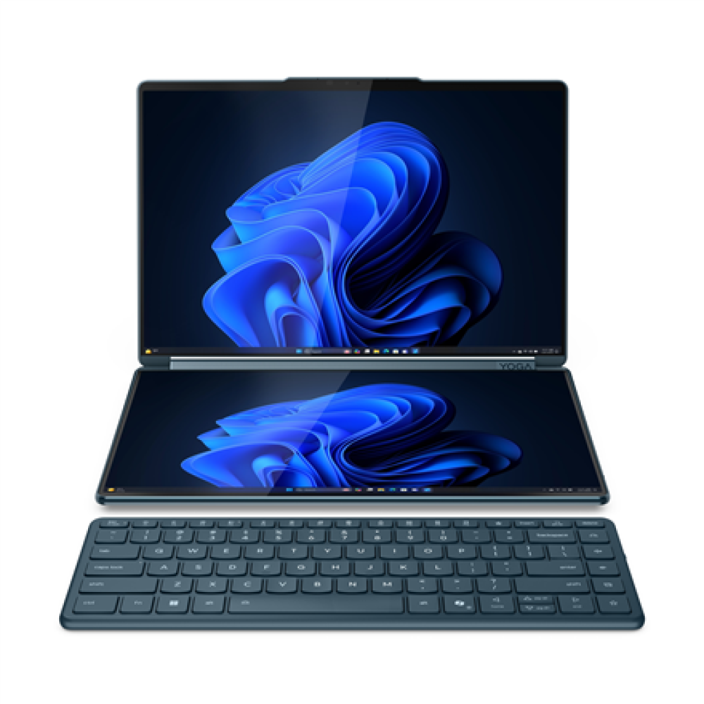 Lenovo Yoga Book 9 14IAH10 , Tidal Teal , 2x14 , OLED , Touchscreen , 2.8K WQXGA+ , 2880 x 1800 pixels , Intel Core Ultra 7 , 255H , 32 GB , Soldered LPDDR5x , Solid-state drive capacity 1000 GB , Intel Arc 140T GPU , Windows 11 Pro , 802.11be , Bluetooth