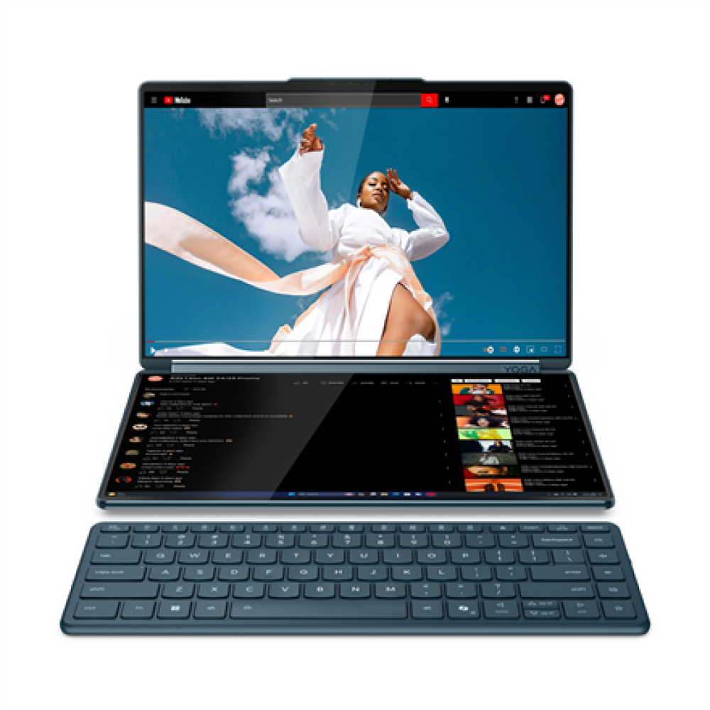 Lenovo Yoga Book 9 14IAH10 , Tidal Teal , 2x14 , OLED , Touchscreen , 2.8K WQXGA+ , 2880 x 1800 pixels , Intel Core Ultra 7 , 255H , 32 GB , Soldered LPDDR5x , Solid-state drive capacity 1000 GB , Intel Arc 140T GPU , Windows 11 Pro , 802.11be , Bluetooth