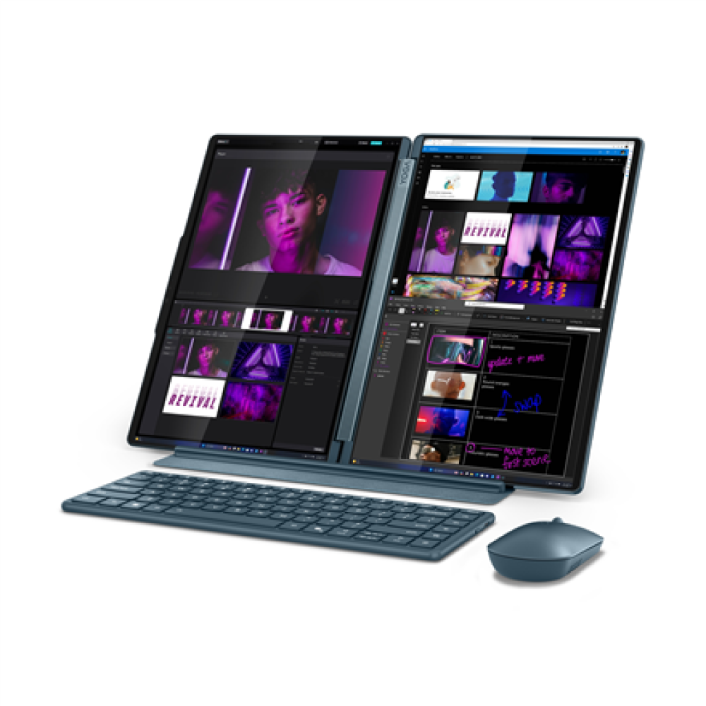 Lenovo Yoga Book 9 14IAH10 , Tidal Teal , 2x14 , OLED , Touchscreen , 2.8K WQXGA+ , 2880 x 1800 pixels , Intel Core Ultra 7 , 255H , 32 GB , Soldered LPDDR5x , Solid-state drive capacity 1000 GB , Intel Arc 140T GPU , Windows 11 Pro , 802.11be , Bluetooth