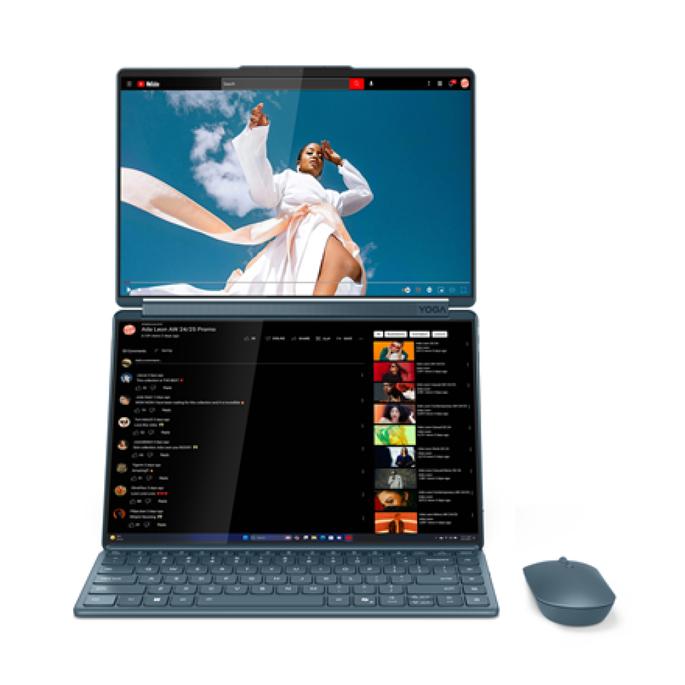 Lenovo Yoga Book 9 14IAH10 , Tidal Teal , 2x14 , OLED , Touchscreen , 2.8K WQXGA+ , 2880 x 1800 pixels , Intel Core Ultra 7 , 255H , 32 GB , Soldered LPDDR5x , Solid-state drive capacity 1000 GB , Intel Arc 140T GPU , Windows 11 Pro , 802.11be , Bluetooth