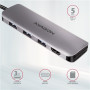 AXAGON SuperSpeed USB-C COMBO 5in1 hub , HMC-HCR3A