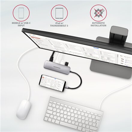 AXAGON SuperSpeed USB-C COMBO 5in1 hub , HMC-HCR3A