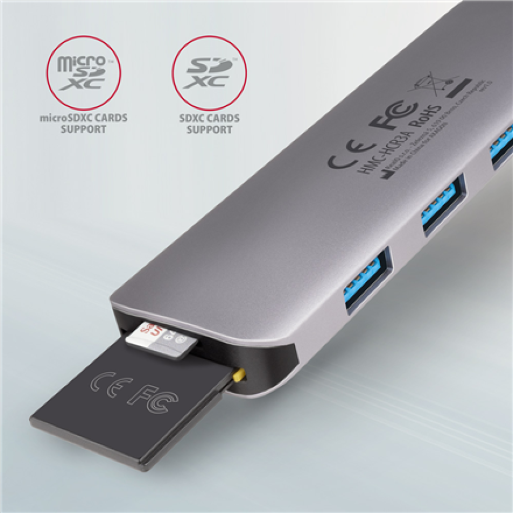 AXAGON SuperSpeed USB-C COMBO 5in1 hub , HMC-HCR3A