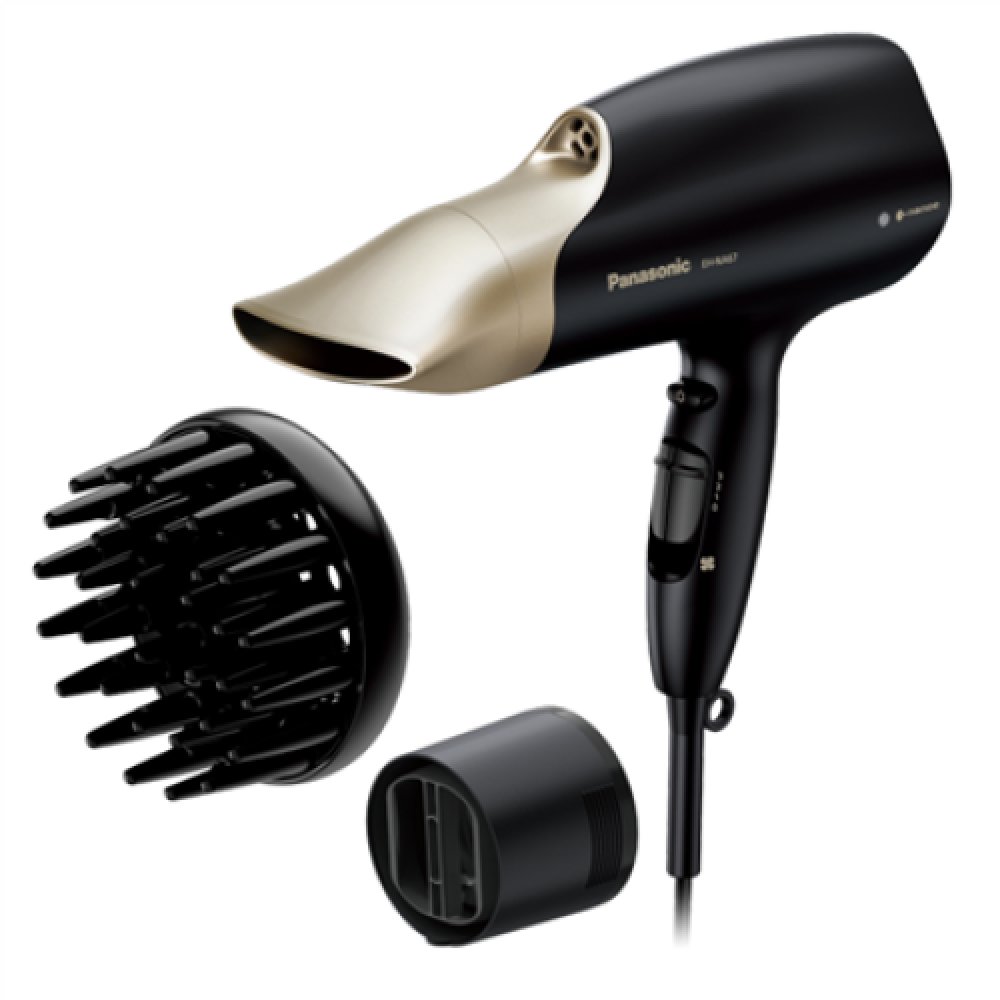 Panasonic , Hair Dryer , EH-NA67PN825 Nanoe , 2000 W , Number of temperature settings 4 , Ionic function , Diffuser nozzle , Black/Gold