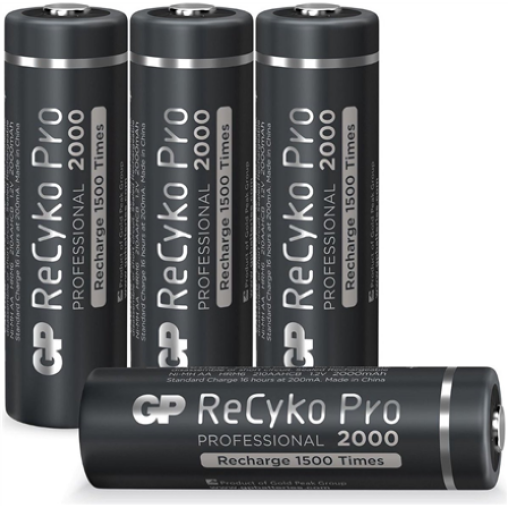 Pro rechargeable batteries , AA , 2000 mAh