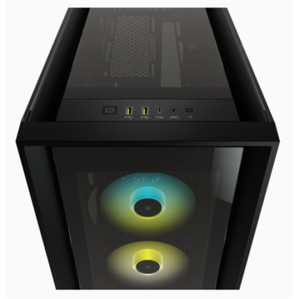 Corsair RGB Computer Case iCUE 5000X Side window Black ATX Power supply included No