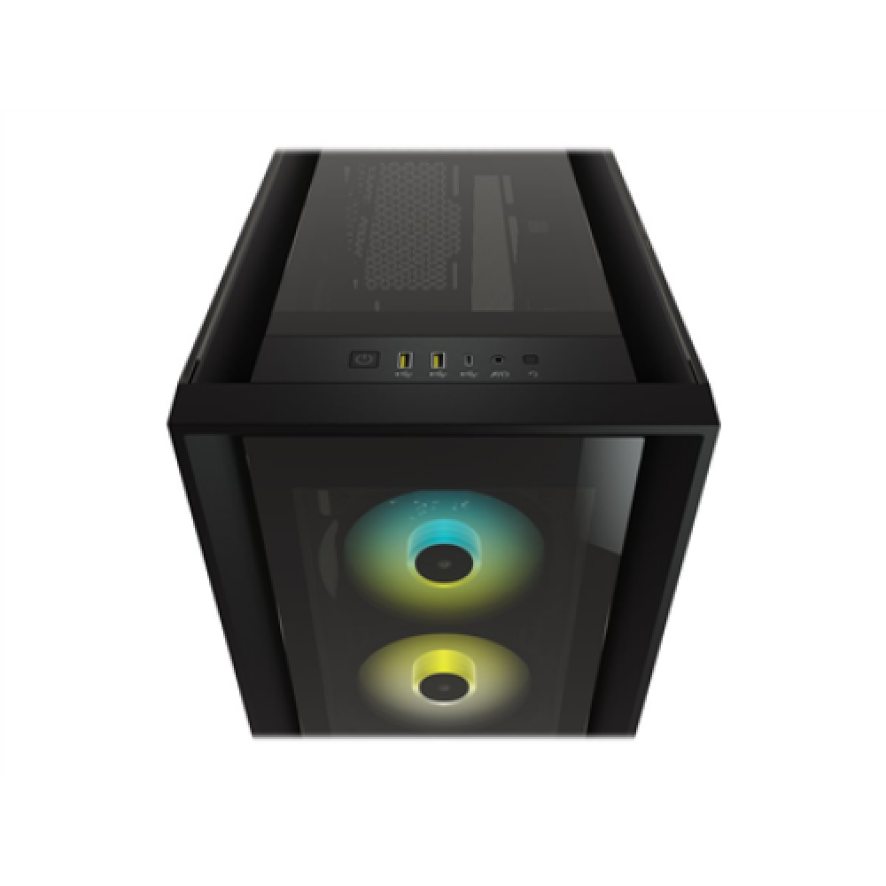 Corsair RGB Computer Case iCUE 5000X Side window Black ATX Power supply included No