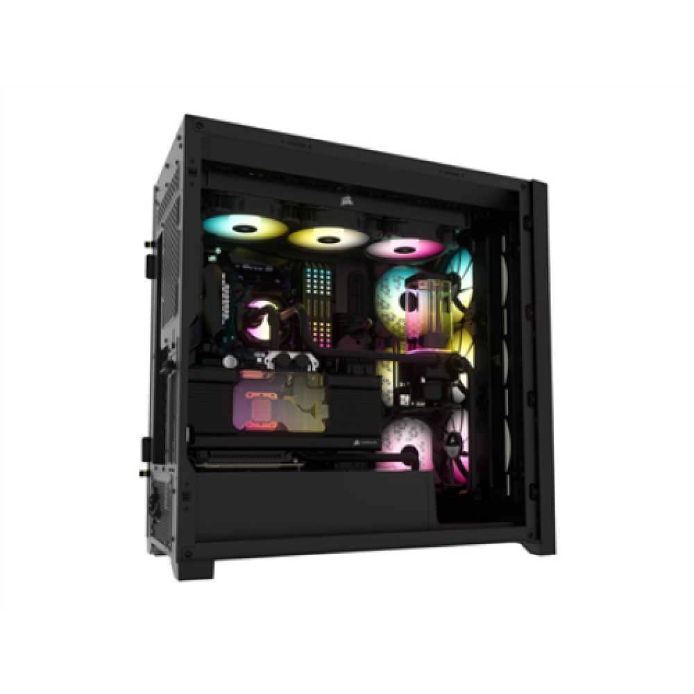 Corsair RGB Computer Case iCUE 5000X Side window Black ATX Power supply included No