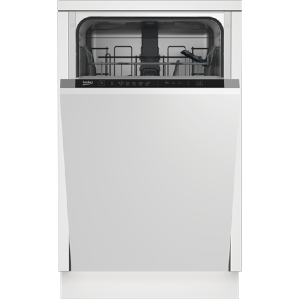 BEKO DIS35026 , Built-in , Width 45 cm , Number of place settings 10 , Number of programs 5 , Energy efficiency class E , Display , White