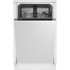 BEKO DIS35026 , Built-in , Width 45 cm , Number of place settings 10 , Number of programs 5 , Energy efficiency class E , Display , White