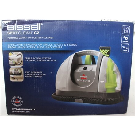 SALE OUT. , Bissell , Carpet and Upholstery Cleaner , 20671 SpotClean C2 , Corded operating , 340 W , Titanium/Silver Gray/Cha Cha Lime , Warranty 23 month(s) , DAMAGED PACKAGING