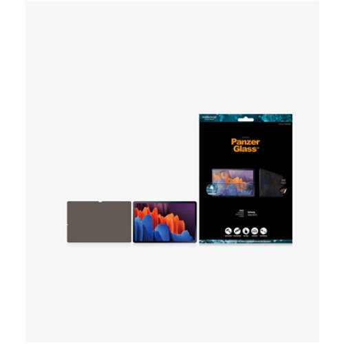 PanzerGlass Privacy Samsung, Galaxy Tab S7+/S8+, Tempered glass, Clear, Screen Protector, Case friendly, Full frame coverage, Rounded edges