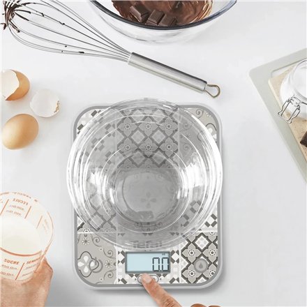 TEFAL Electronic Kitchen Scale , Optiss BC50D6V0 , Graduation 0.5/1 g , Display type LCD , Mozaic Decor