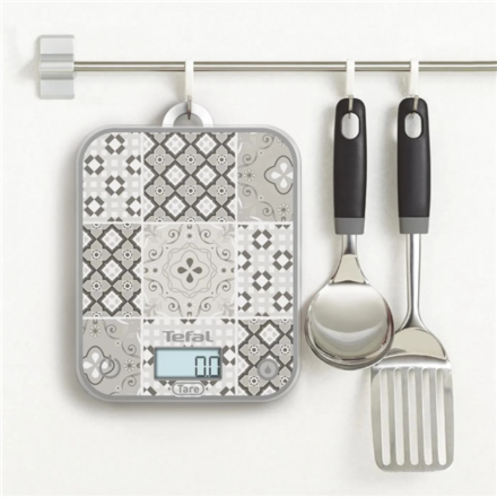 TEFAL Electronic Kitchen Scale , Optiss BC50D6V0 , Graduation 0.5/1 g , Display type LCD , Mozaic Decor