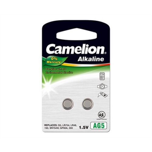 Camelion , AG5/LR48/LR754/393 , Alkaline Buttoncell , 2 pc(s)