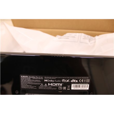 SALE OUT. Xiaomi Soundbar Pro 2.1 ch , SALE OUT. , Xiaomi Soundbar Pro 2.1 ch , Warranty 24 month(s) , 300 W , Bluetooth , Wireless connection , Black , DAMAGED AND MISSING INNER PACKAGING, DAMAGED BODY (EDGE)
