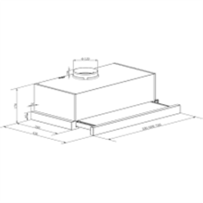 Candy , Hood , CBT625/2X , Telescopic , Energy efficiency class B , Width 60 cm , 332 m³/h , Mechanical control , LED , Stainless steel
