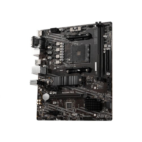 MSI , A520M PRO , Processor family AMD , Processor socket AM4 , DDR4 , Memory slots 2 , Chipset AMD A , Micro ATX
