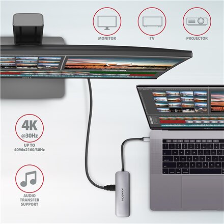 AXAGON SuperSpeed USB-C COMBO 5in1 Hub , HMC-5