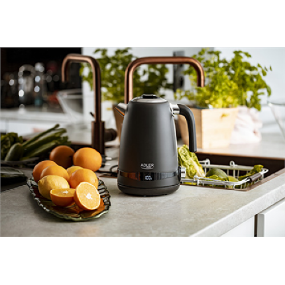 Adler , Kettle , AD 1295b , Electric , 2200 W , 1.7 L , Stainless steel , 360° rotational base , Black