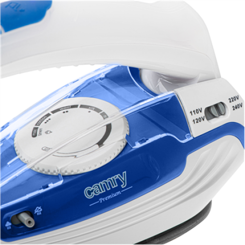Camry CR 5040 , Steam travel iron , 1600 W , Water tank capacity 80 ml , Continuous steam 10 g/min , Steam boost performance 50 g/min , Blue/White