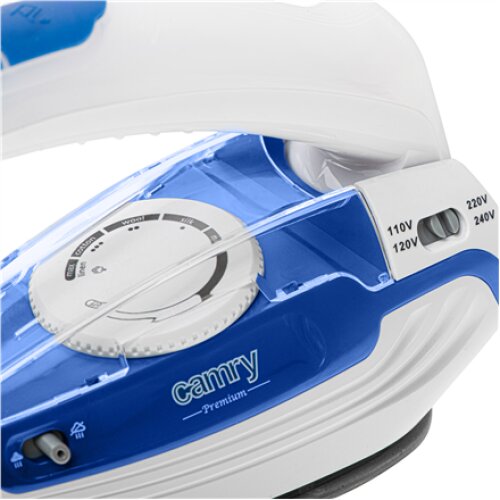 Camry CR 5040 , Steam travel iron , 1600 W , Water tank capacity 80 ml , Continuous steam 10 g/min , Steam boost performance 50 g/min , Blue/White