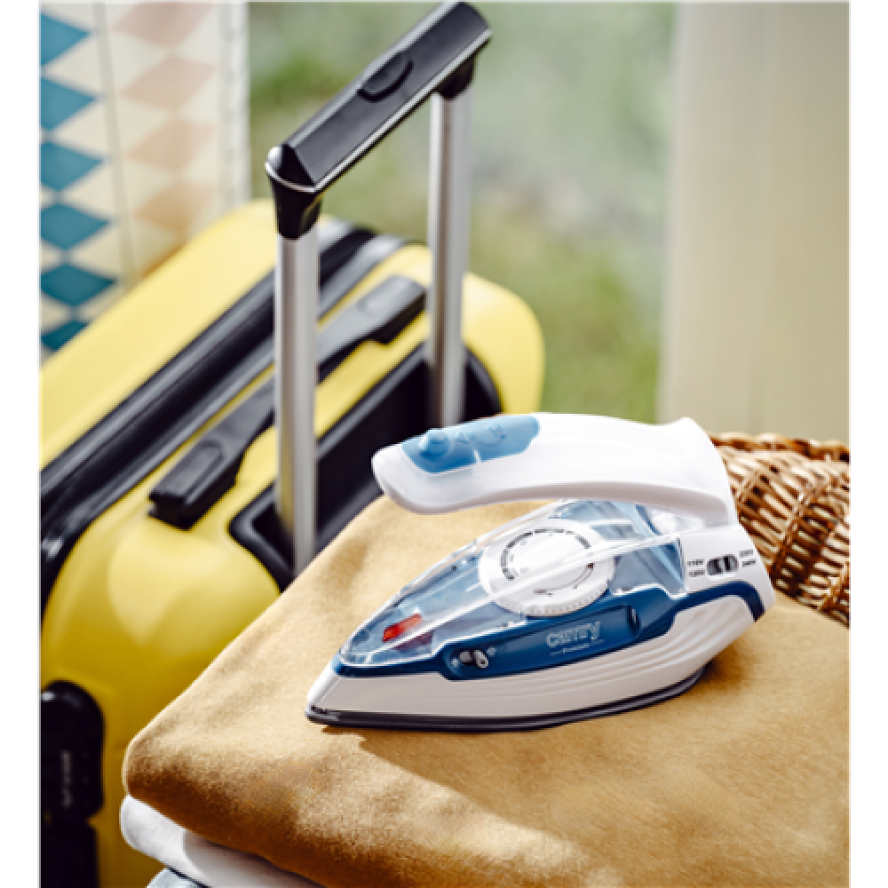Camry CR 5040 , Steam travel iron , 1600 W , Water tank capacity 80 ml , Continuous steam 10 g/min , Steam boost performance 50 g/min , Blue/White