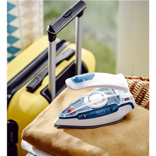 Camry CR 5040 , Steam travel iron , 1600 W , Water tank capacity 80 ml , Continuous steam 10 g/min , Steam boost performance 50 g/min , Blue/White