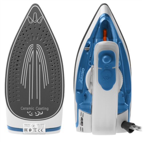 Camry CR 5040 , Steam travel iron , 1600 W , Water tank capacity 80 ml , Continuous steam 10 g/min , Steam boost performance 50 g/min , Blue/White