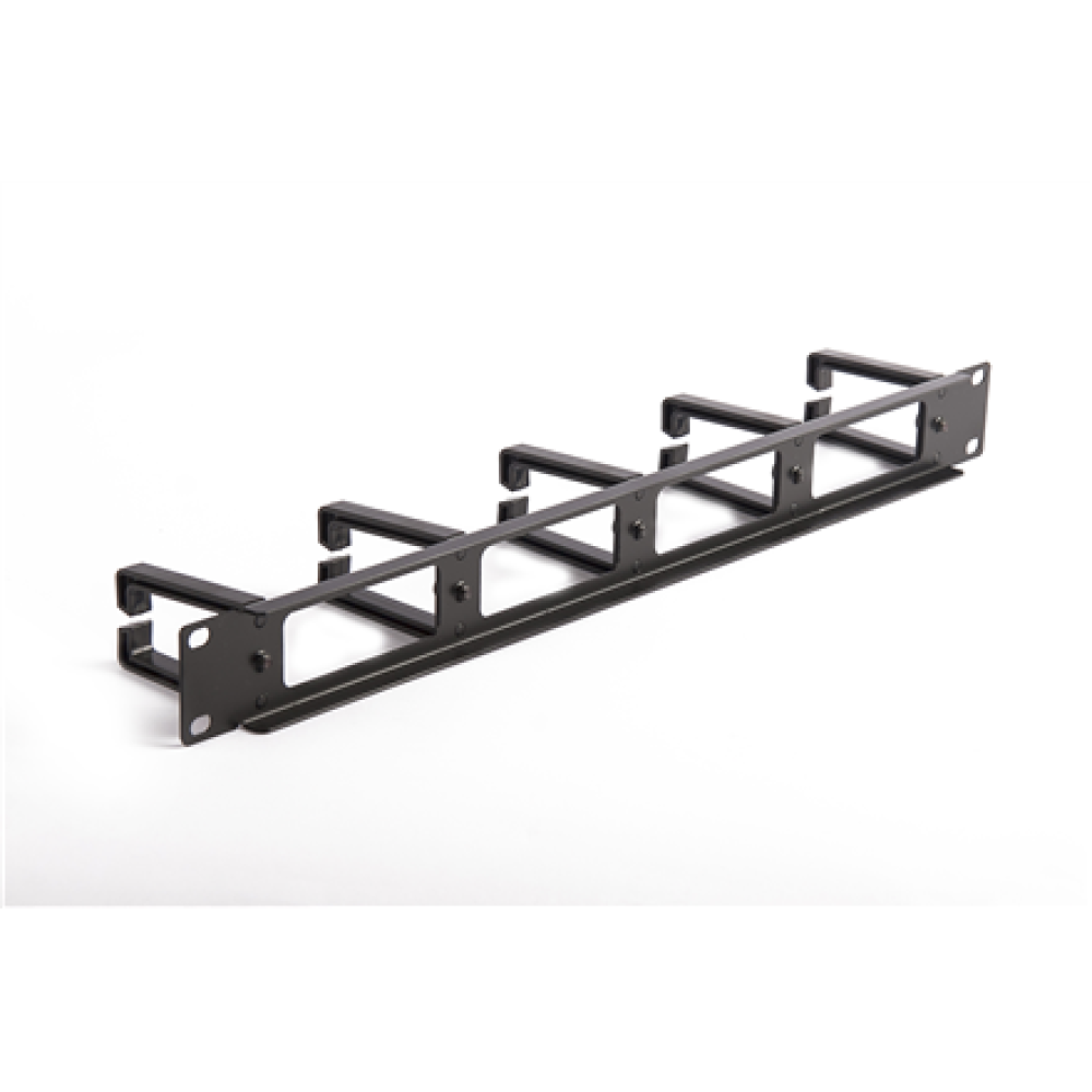 SOMI Networks , 19“ Cable Management Bar with 5pcs Plastc Rings , CMB-02 , Black , Ring Diameter 45x70mm; Holes in the Panel