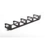SOMI Networks , 19“ Cable Management Bar with 5pcs Plastc Rings , CMB-02 , Black , Ring Diameter 45x70mm; Holes in the Panel