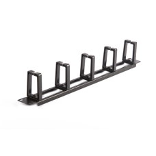 SOMI Networks , 19“ Cable Management Bar with 5pcs Plastc Rings , CMB-02 , Black , Ring Diameter 45x70mm; Holes in the Panel