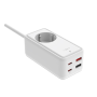 Fixed harging Strip power extension adapter with 2x USB-C and 2x USB, GaN III, 1.5m, PD 65W , FIXCS65-1.5-WH