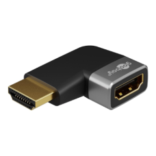 Goobay 72010 HDMI™ Angled Adapter 90° Horizontal, 8K @ 60 Hz, Gold-Plated, Black, Silver , Goobay
