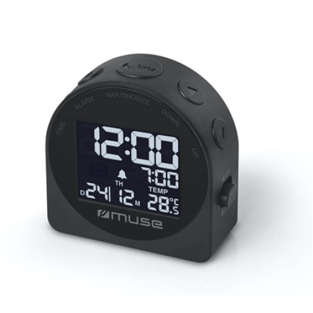 Muse , M-09C , Portable Travelling Alarm Clock , Black