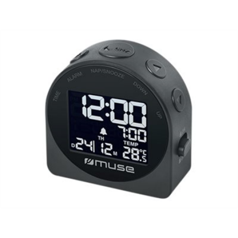 Muse , M-09C , Portable Travelling Alarm Clock , Black
